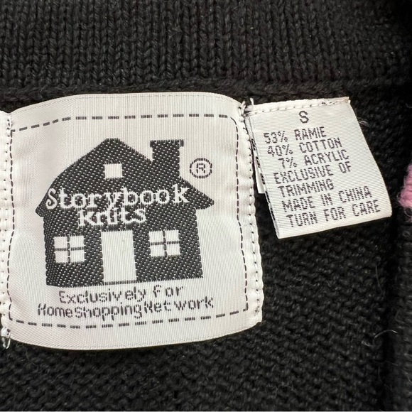 Vintage 90s Artsy Embroidered Cockatoos Funky Grandma Cardigan Sweater SZ Small - Picture 12 of 14